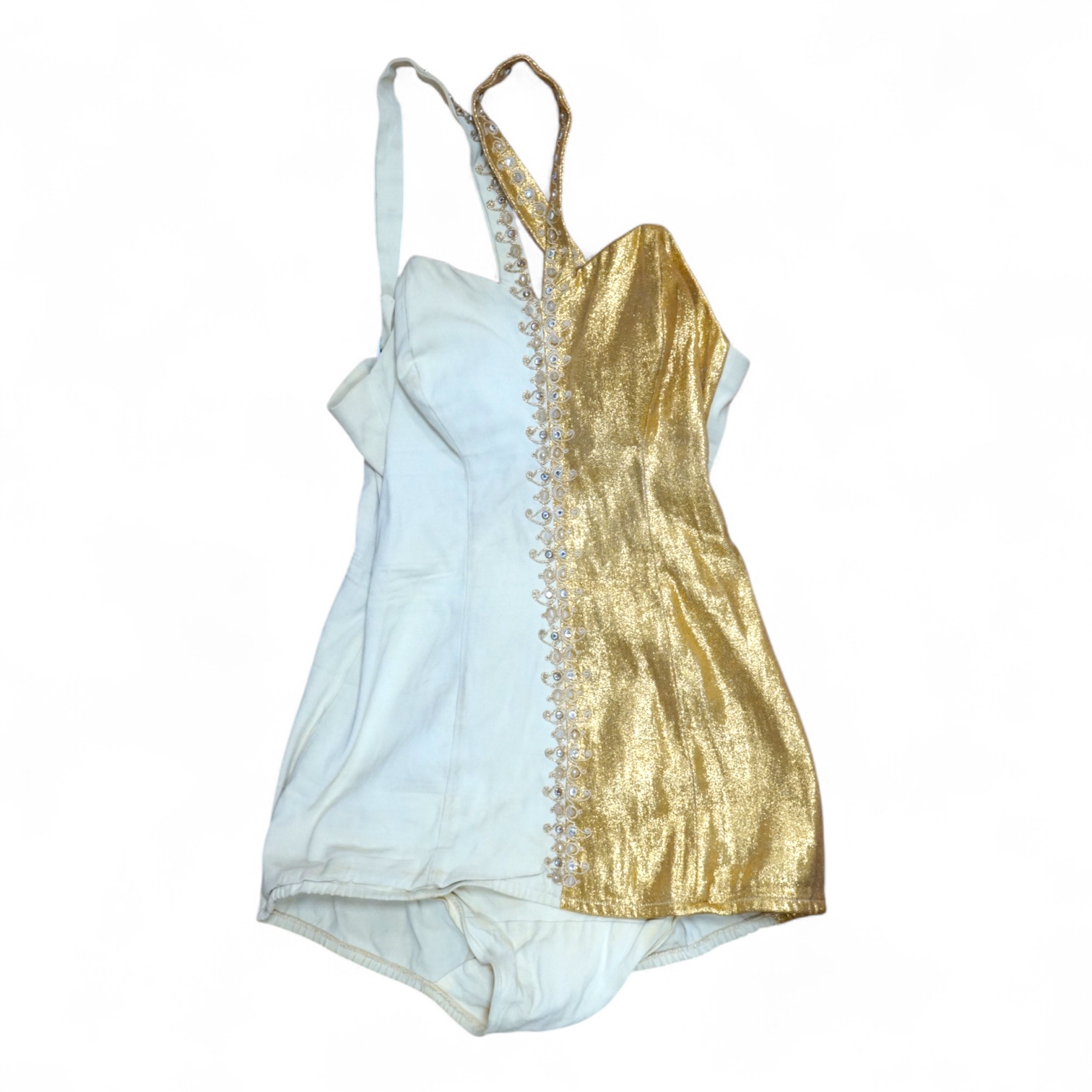 A vintage 1960's gold embroidered swim suit, Toby of California. Condition - good